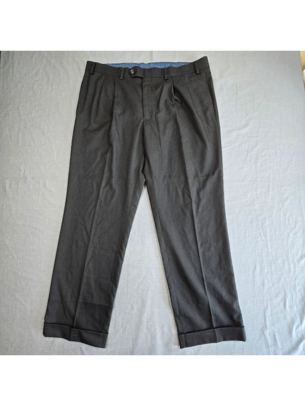 Lauren Ralph Lauren Mens Dress Pants 36W 30L Black Pleated Tailored Fit Classic